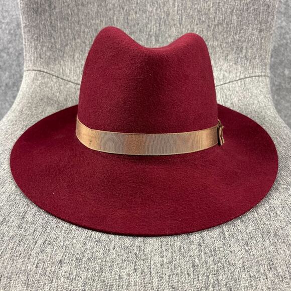 Goorin Bros Priscilla Lane Wool Fedora Hat Womens Medium Brick Red USA Made - Picture 2 of 13